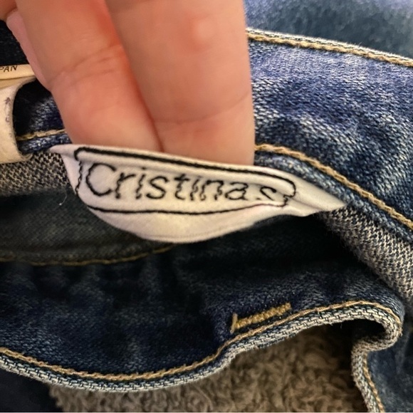 Vintage 80s Cristina’s High Rise Tapered Jeans Medium Wash Indigo 13/14 - Picture 3 of 12